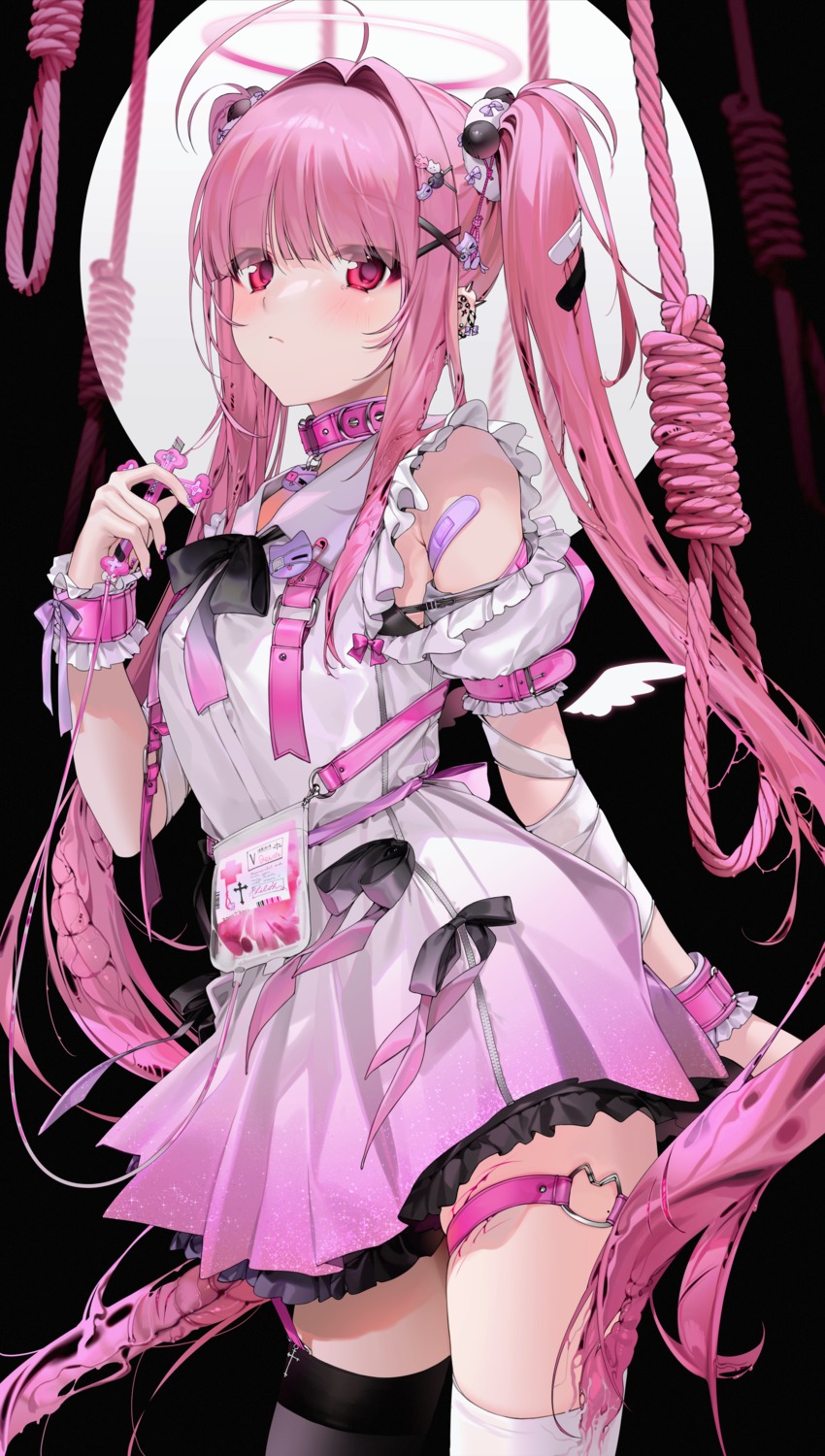 angel bandaid blood garter gothic_lolita lolita_fashion thighhighs unxi veinte_(unxi) wings