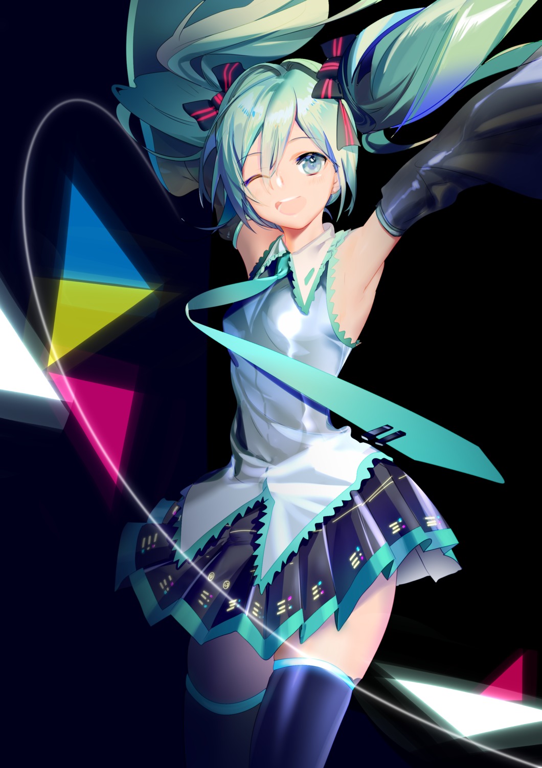 hatsune_miku thighhighs vocaloid yyb