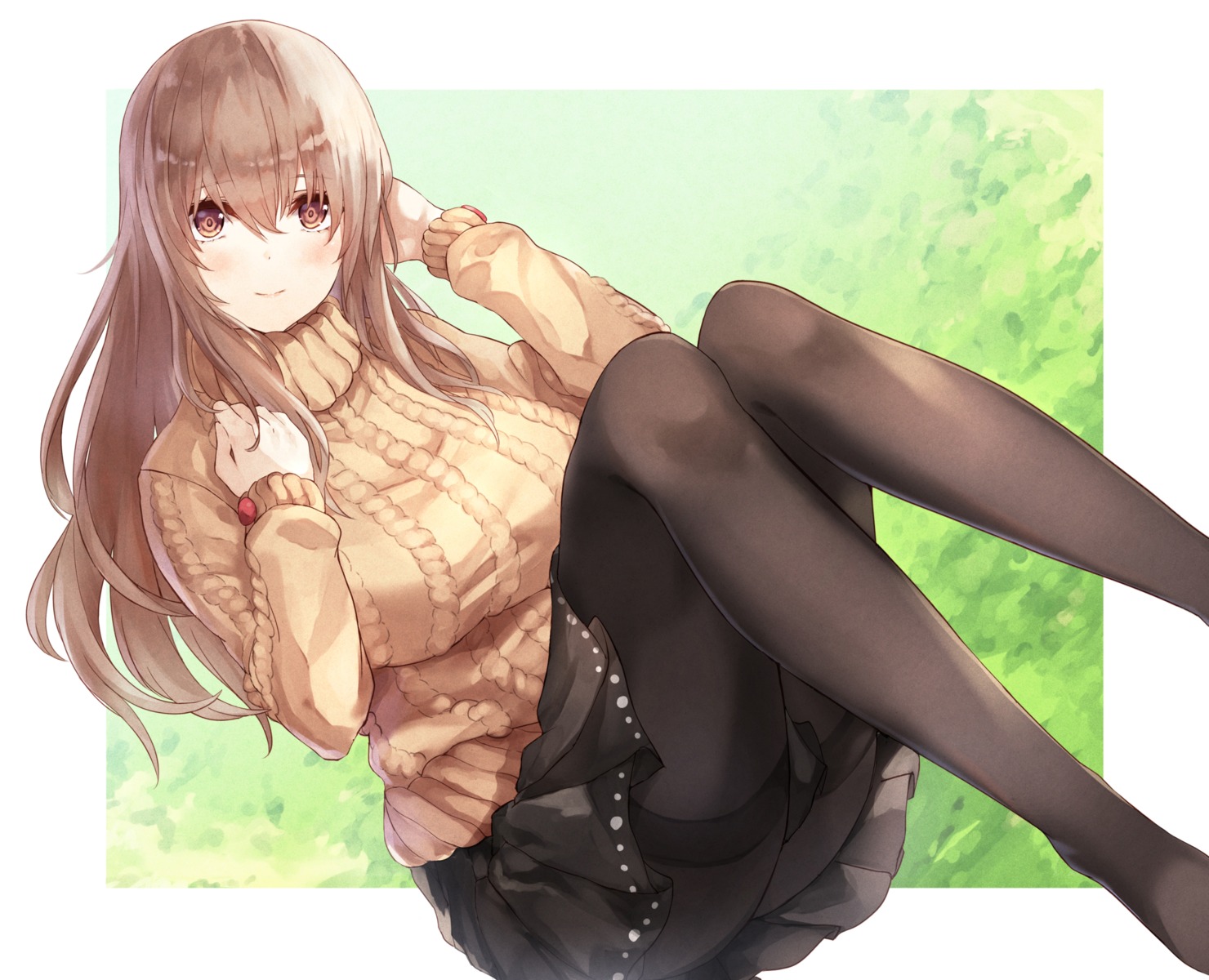 alice_gear_aegis ohzeki_koyui pantyhose puru_(ex-150) skirt_lift sweater