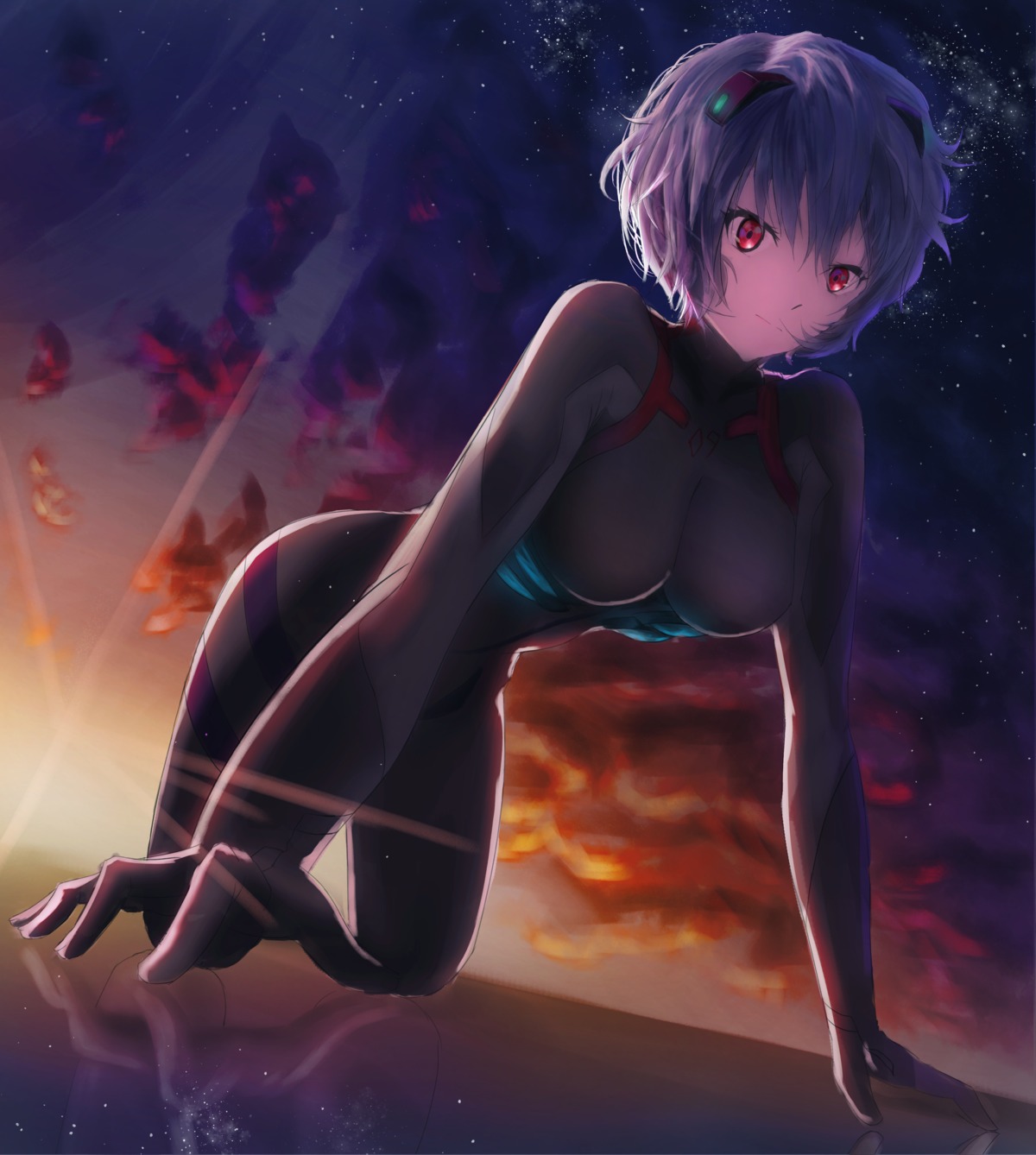 ayanami_rei bodysuit neon_genesis_evangelion seagull_dream