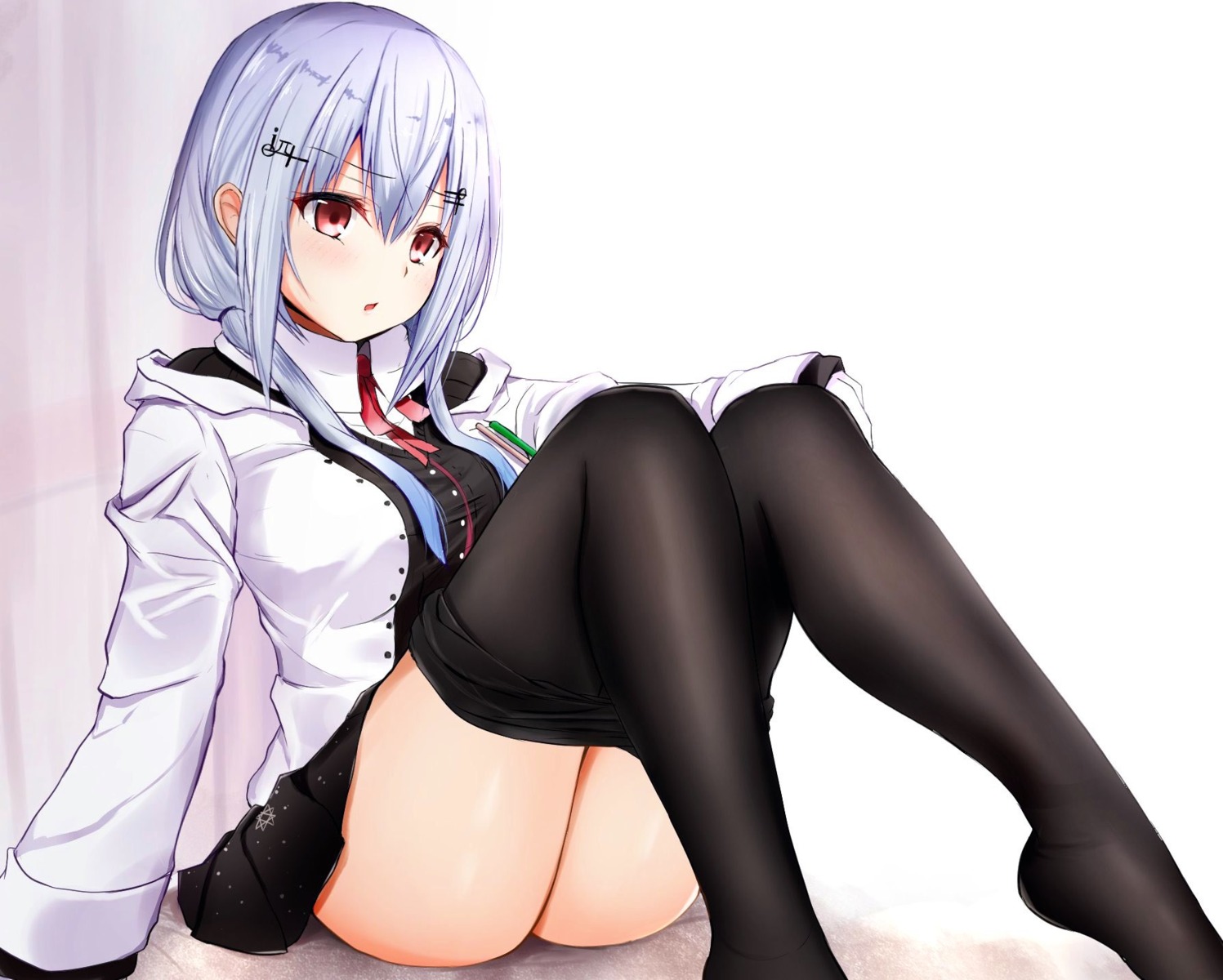 ex_idol hakase_fuyuki nijisanji nopan pantyhose seifuku skirt_lift