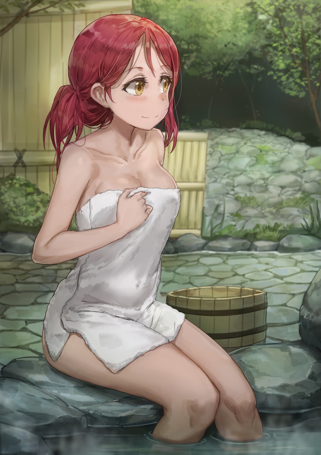 free_style_(yohan1754) love_live!_sunshine!! onsen sakurauchi_riko towel wet