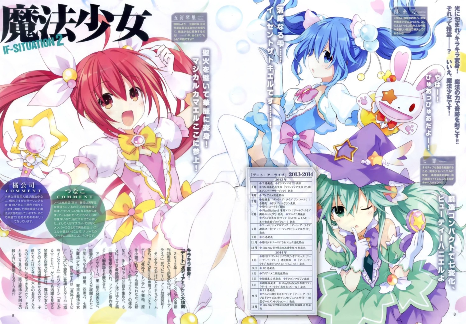 date_a_live dress himekawa_yoshino itsuka_kotori kyouno_natsumi thighhighs tsunako weapon witch