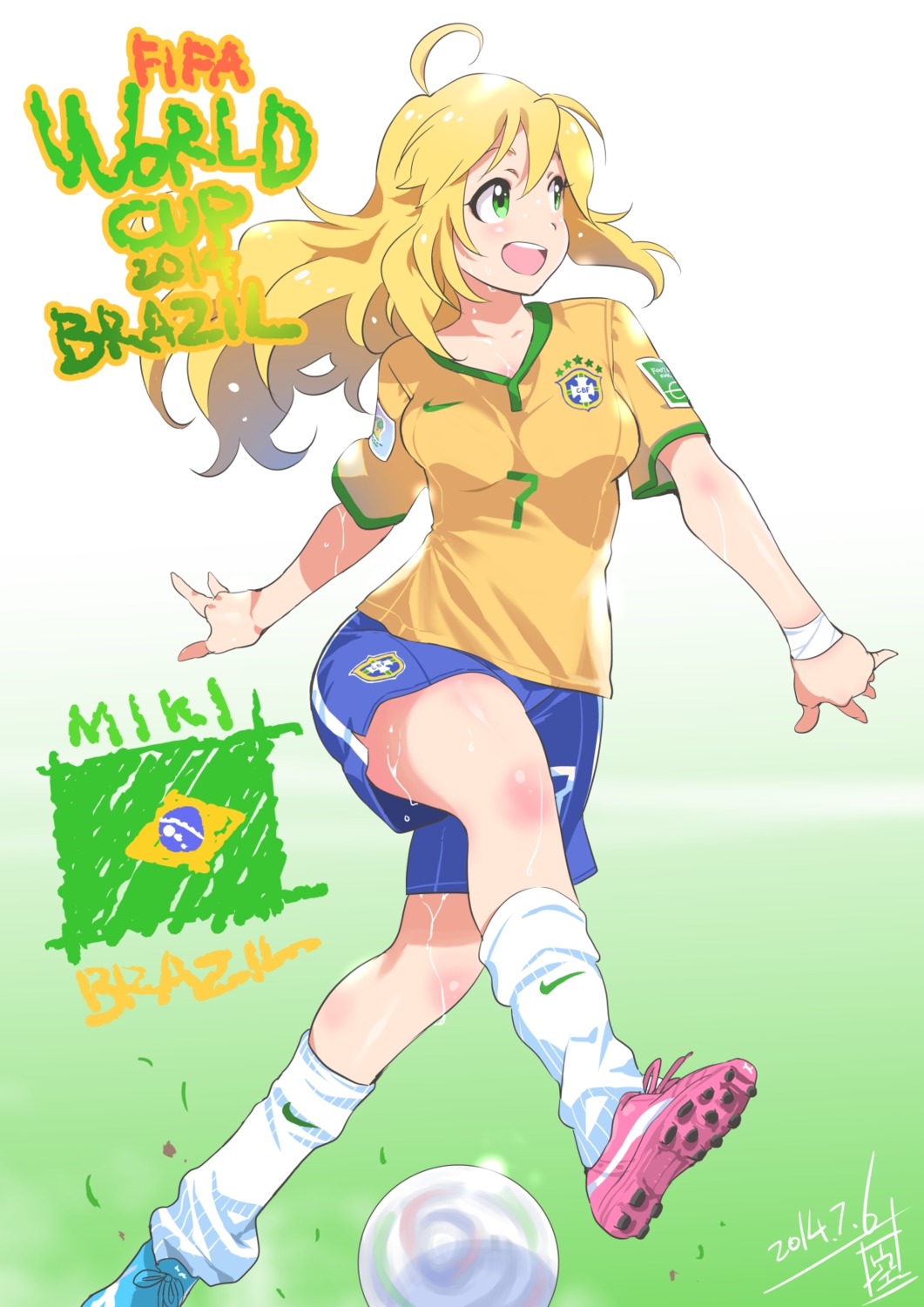 hoshii_miki inoue_sora soccer the_idolm@ster
