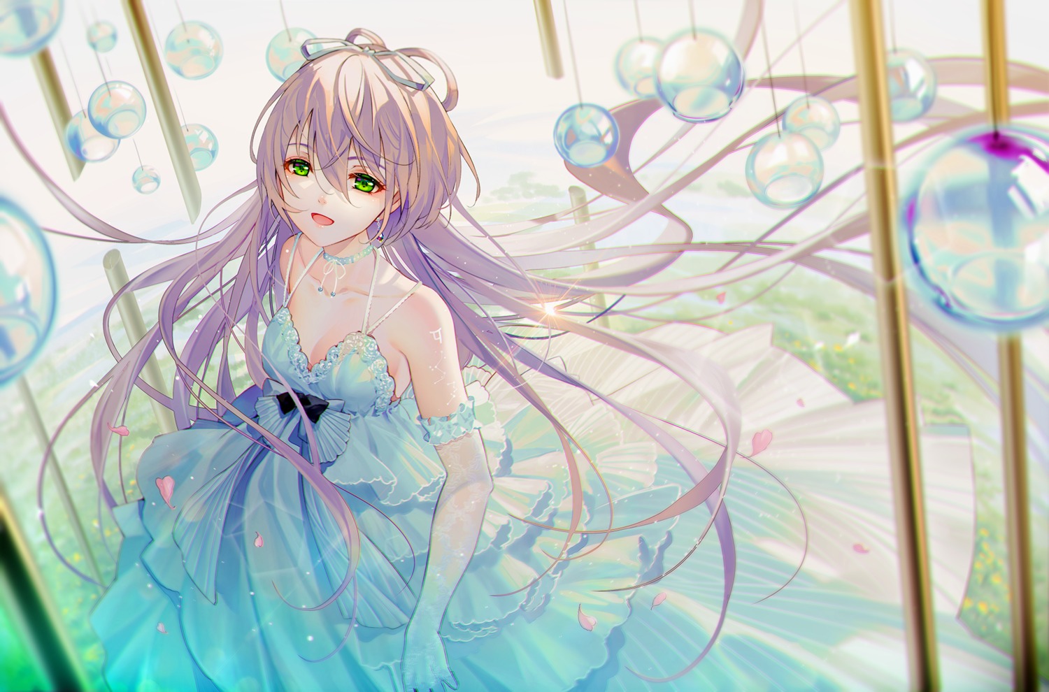 dress luo_tianyi see_through tidsean vocaloid wedding_dress