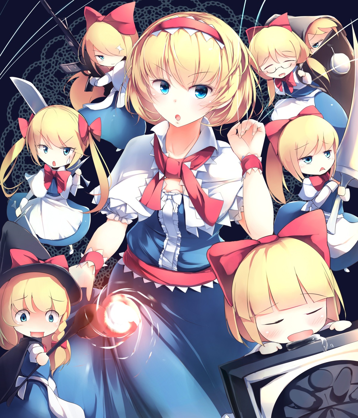 alice_margatroid dress gun kanzakietc megane sword touhou weapon witch