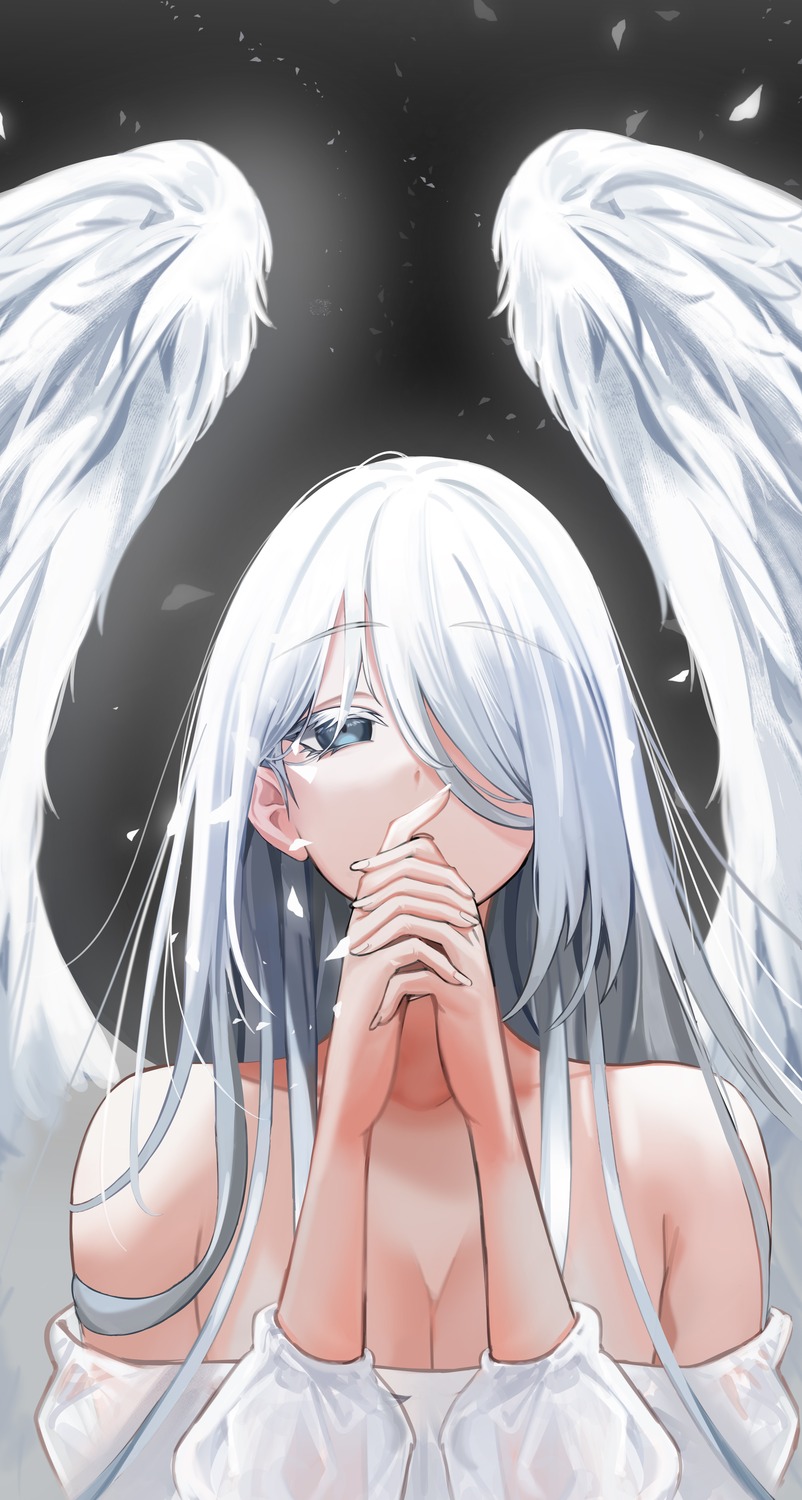 cleavage no_bra see_through wings yuki_(asayuki101)