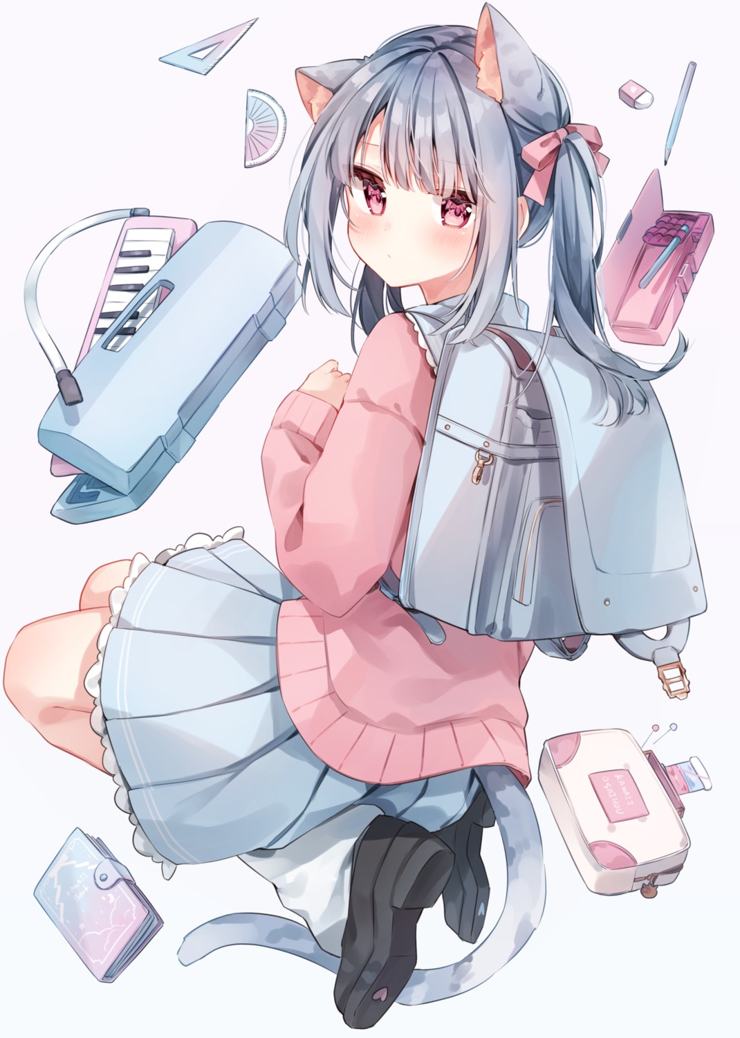 animal_ears nekomimi pirorikin seifuku sweater tail