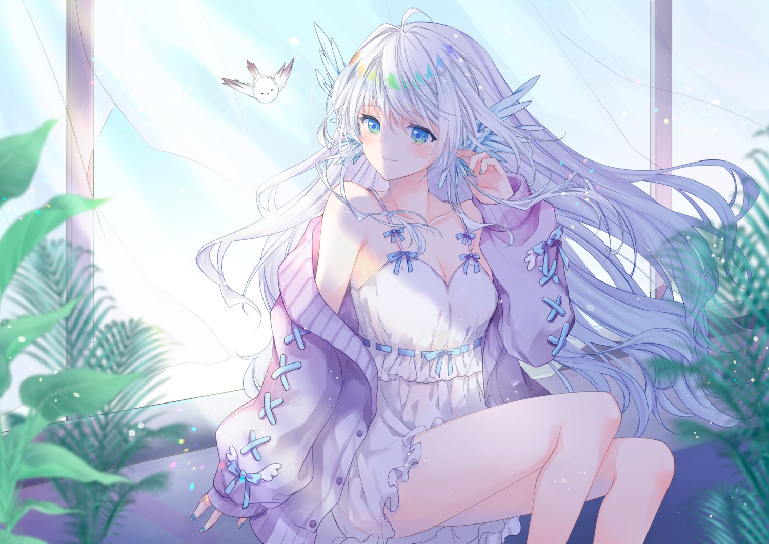 cleavage konataeru lingerie sweater wings