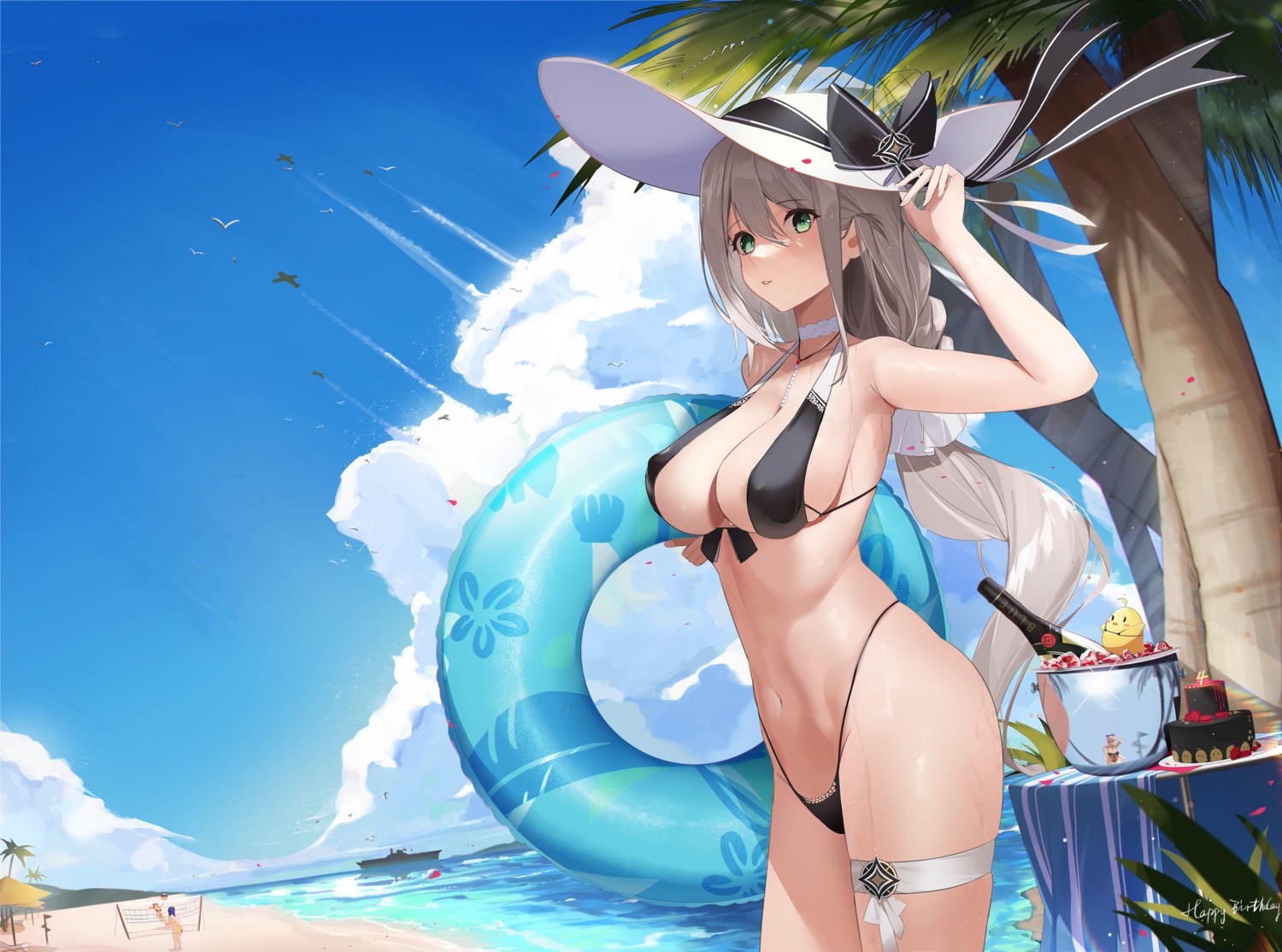 afpl_(parrotz4) aquila_(azur_lane) azur_lane bikini erect_nipples garter manjuu_(azur_lane) swimsuits