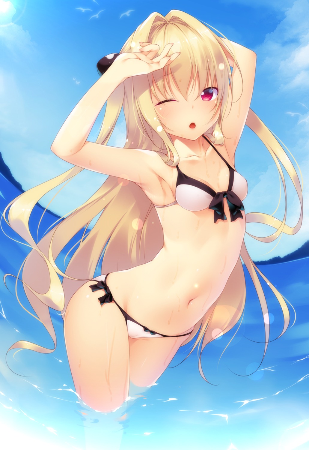 bikini cameltoe cleavage golden_darkness mogu swimsuits to_love_ru to_love_ru_darkness wet