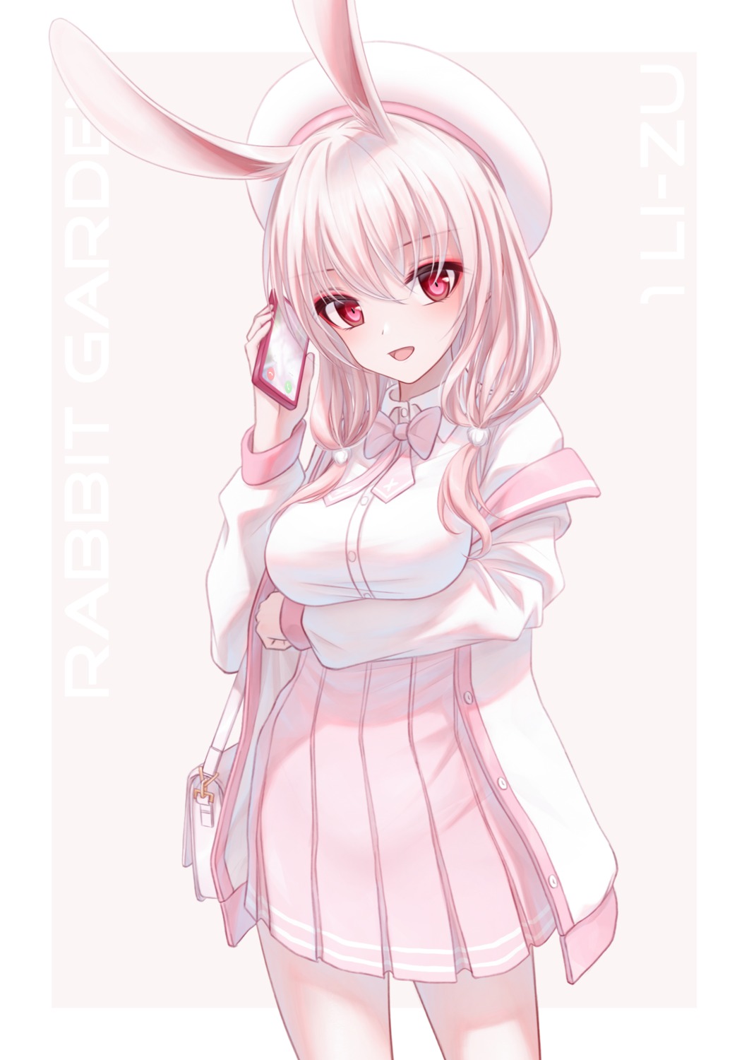 animal_ears bae.c breast_hold bunny_ears seifuku