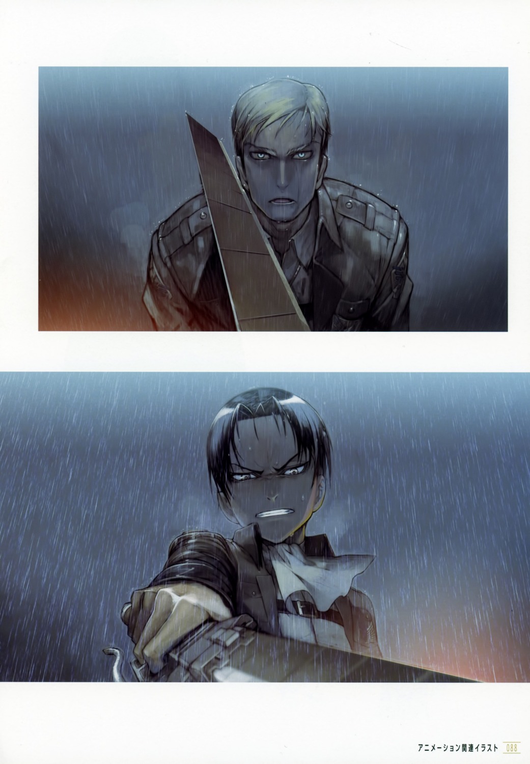 erwin_smith levi male namaniku_atk shingeki_no_kyojin sword