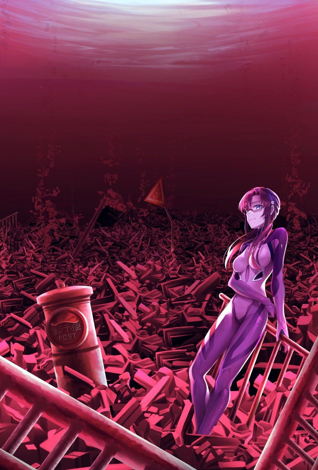 bodysuit landscape makinami_mari_illustrious megane neon_genesis_evangelion tagme