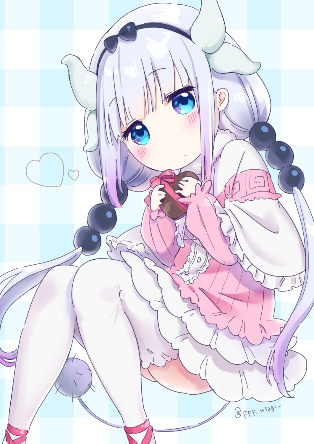 horns kanna_kamui kinako_(shiratama_mochi) kobayashi-san_chi_no_maidragon tail thighhighs