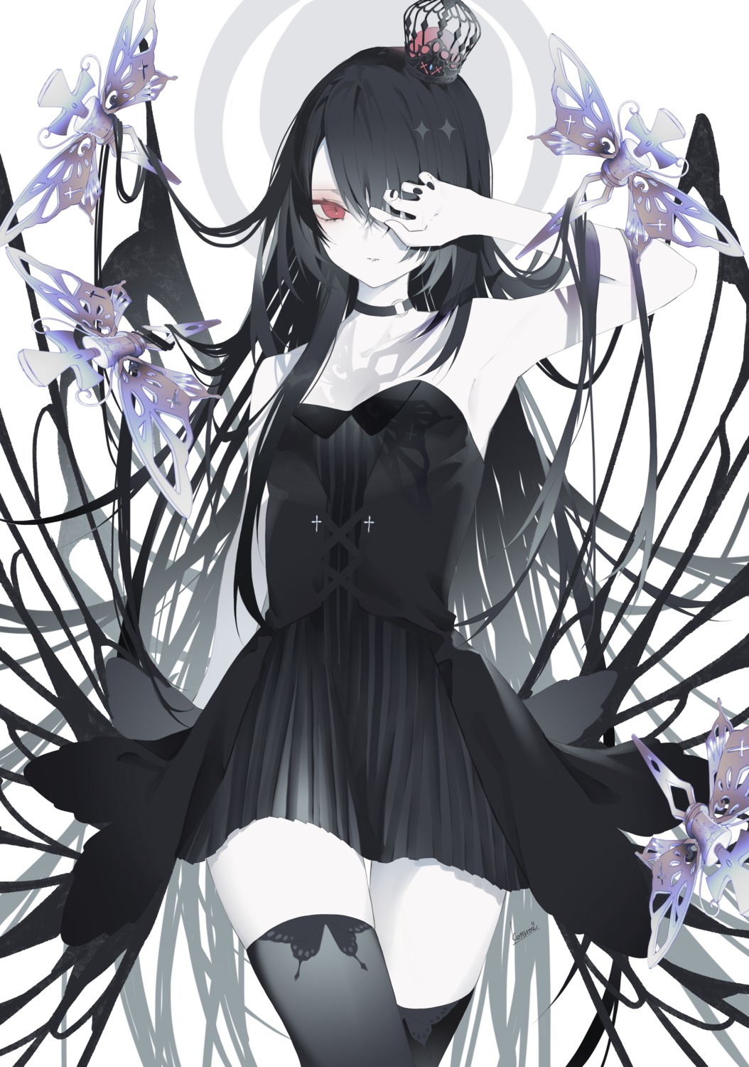 dress kotarou skirt_lift thighhighs