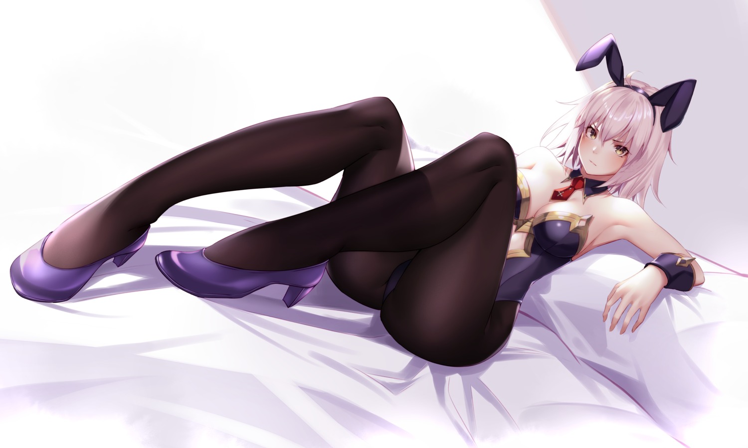 animal_ears bunny_ears bunny_girl cleavage fate/grand_order heels jeanne_d'arc jeanne_d'arc_(alter)_(fate) kuen_(kuennn12) pantyhose