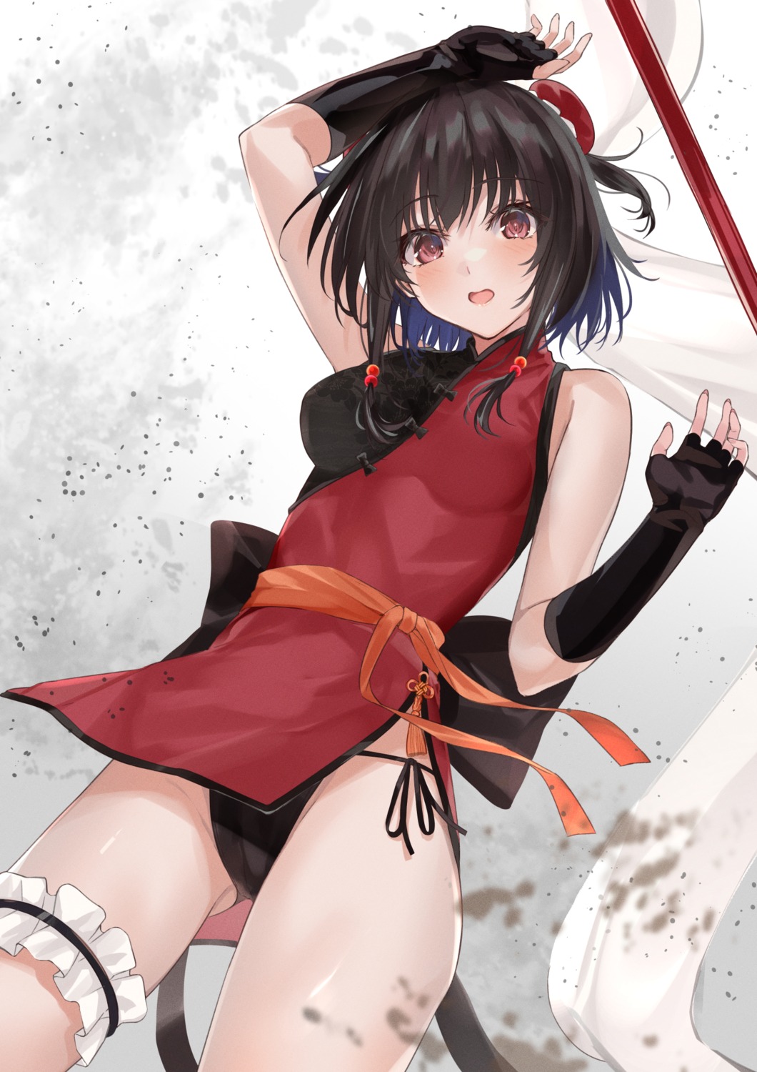 chinadress garter kono_subarashii_sekai_ni_shukufuku_wo! megumin mexif pantsu skirt_lift string_panties