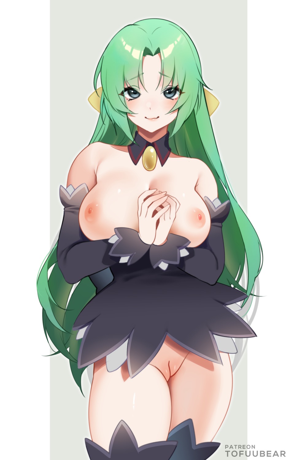 dress higurashi_no_naku_koro_ni nipples no_bra pussy sonozaki_shion thighhighs tofuubear uncensored waitress