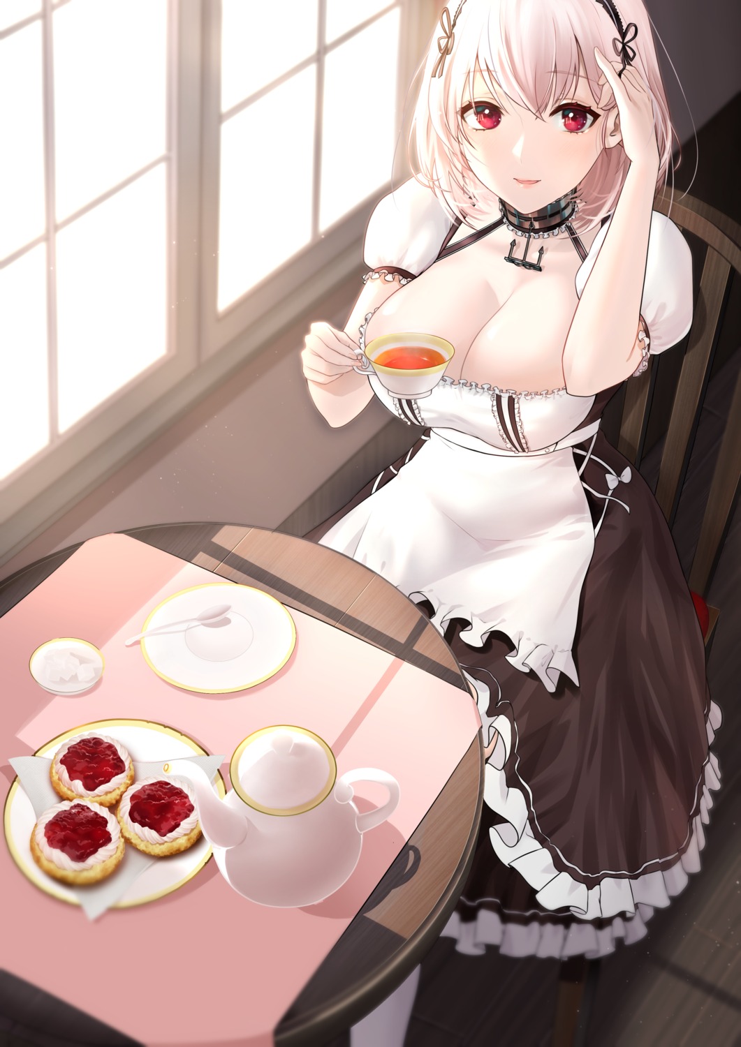 azur_lane maid no_bra oshida_bob sirius_(azur_lane)