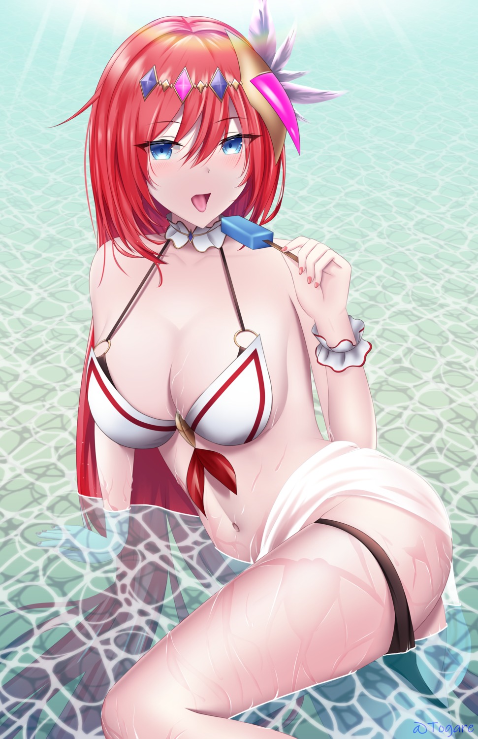 alexiel_(granblue_fantasy) bikini granblue_fantasy panty_pull swimsuits togare wet