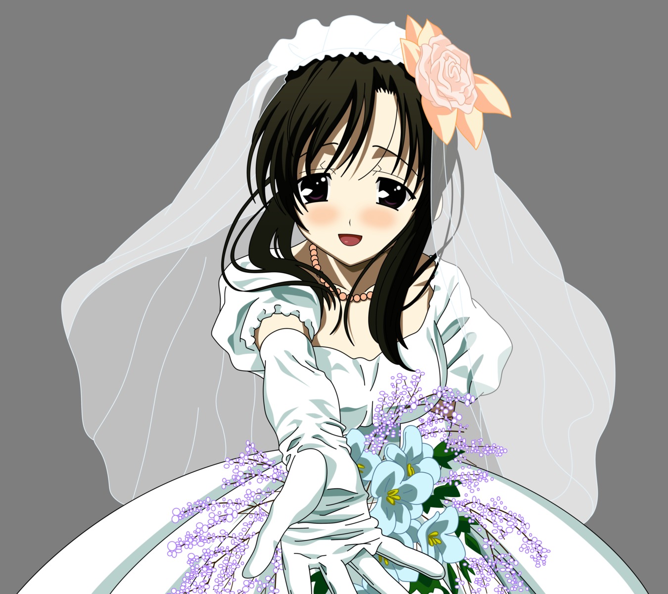 dress gotou_junji katsura_kotonoha overflow school_days transparent_png vector_trace wedding_dress