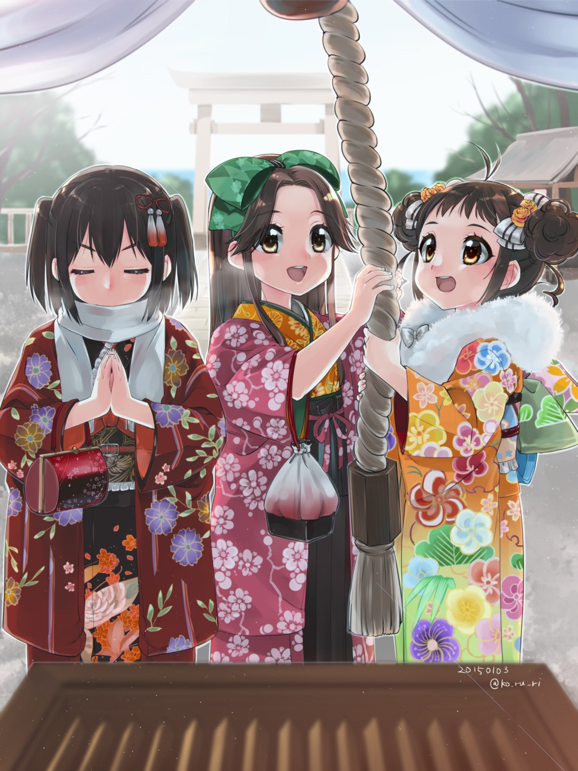 jintsuu_(kancolle) kantai_collection kimono koruri naka_(kancolle) sendai_(kancolle)