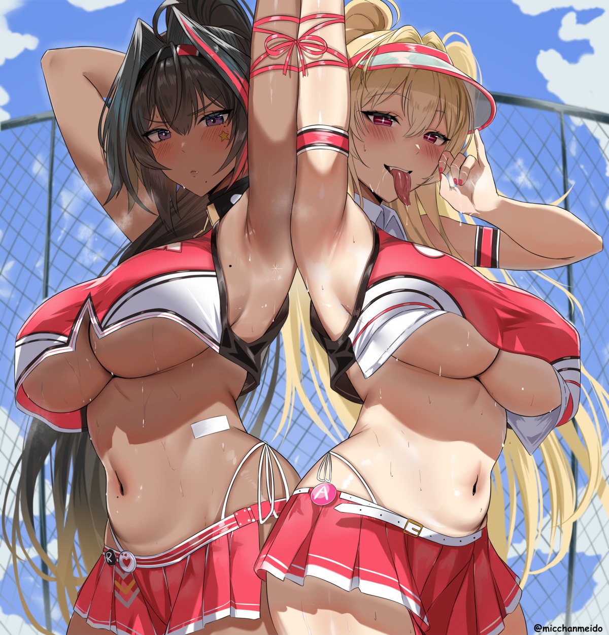 bay cheerleader clay_(nikke) goddess_of_victory:_nikke i-chandraws no_bra wet