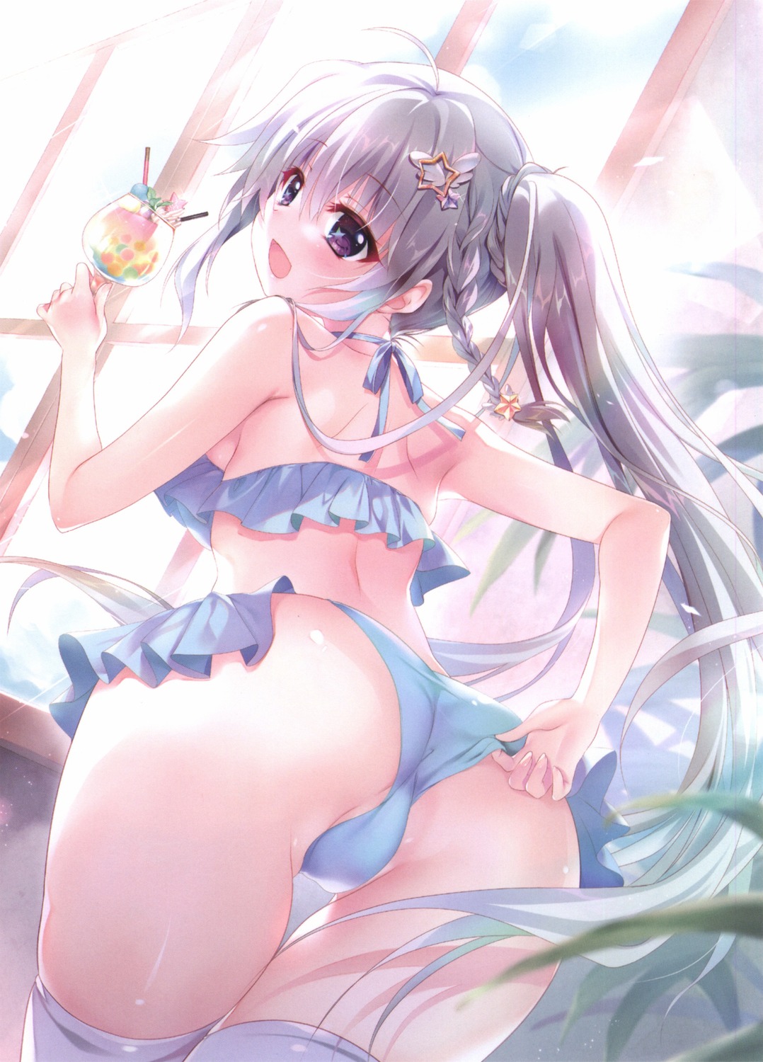 9_-nine- 9_-nine-_sorairo_sorauta_soranooto ass bikini cameltoe izumi_tsubasu niimi_sora palette swimsuits thighhighs thong