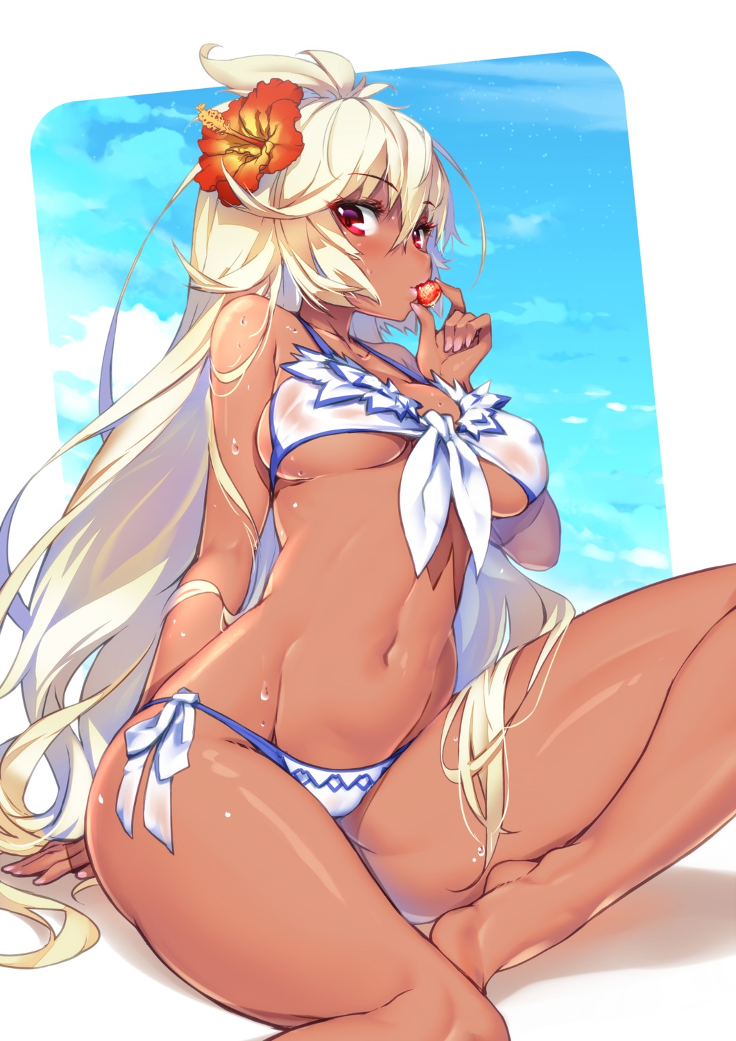 bikini erect_nipples granblue_fantasy hong_(white_spider) see_through swimsuits wet wet_clothes zooey_(granblue_fantasy)