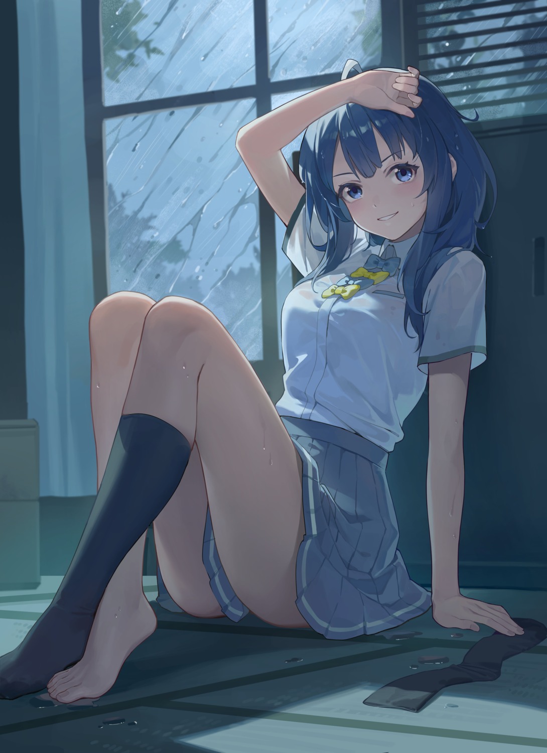 broken_(7589468) make_heroine_ga_oosugiru! see_through seifuku skirt_lift wet_clothes yanami_anna