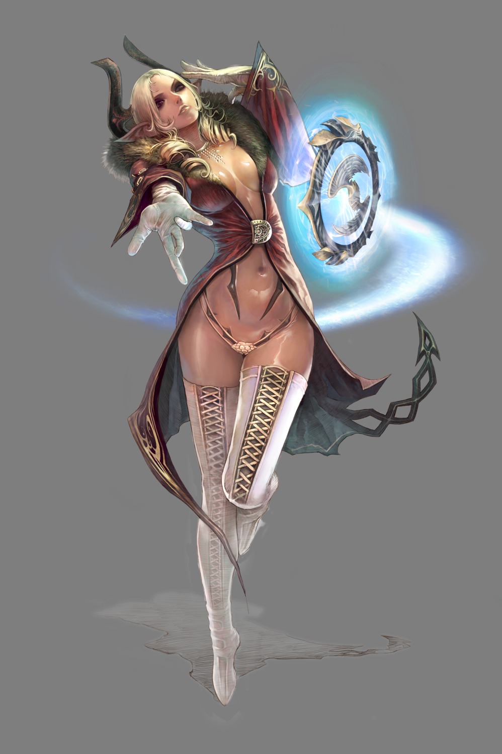 cleavage horns tera_online thighhighs transparent_png