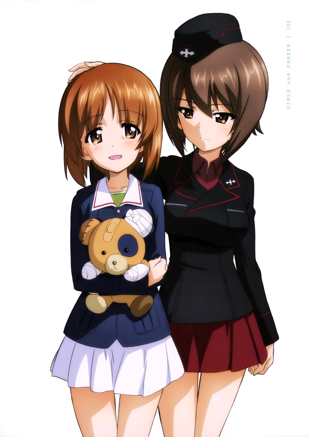 girls_und_panzer nishizumi_maho nishizumi_miho uniform