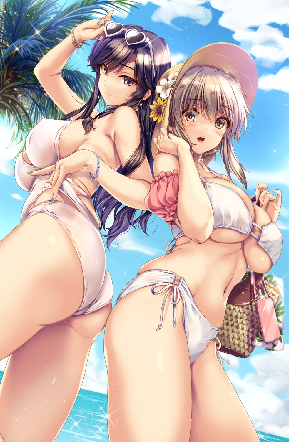 akagi_mio amagi_ryou ass bikini boku_to_kanojo_(joi)_no_shinsatsu_nisshi boku_to_nurse_no_kenshuu_nisshi erect_nipples megane monety prekano swimsuits thong