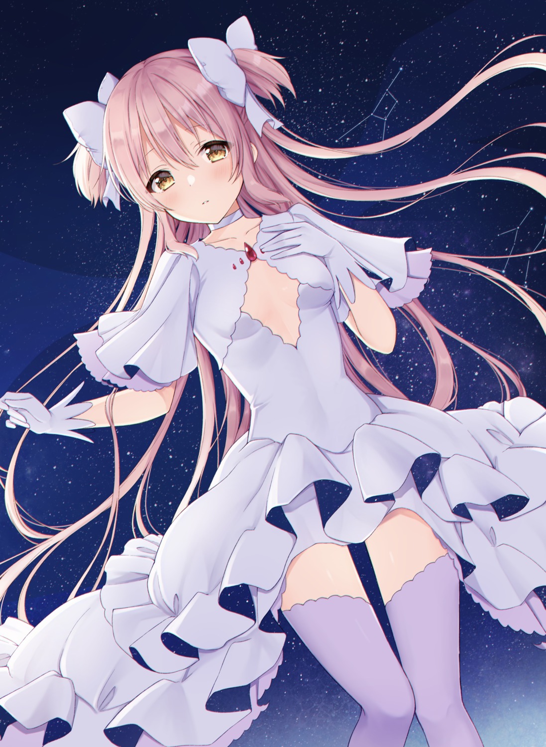 dress kaname_madoka kashiwa_mochico no_bra puella_magi_madoka_magica thighhighs ultimate_madoka