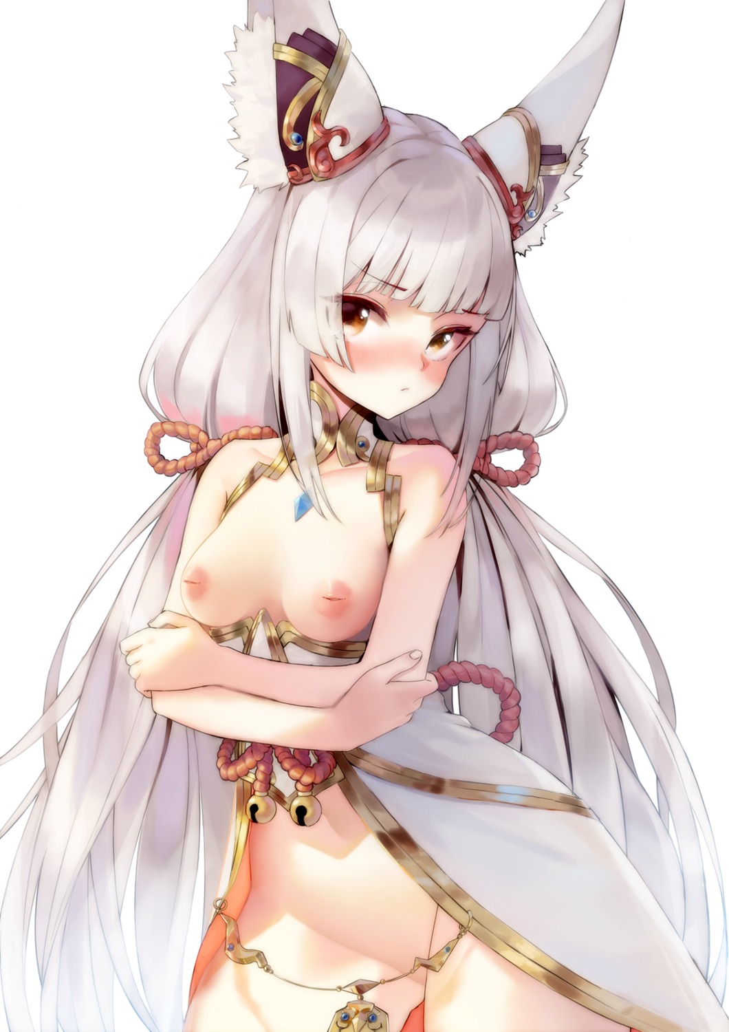 animal_ears japanese_clothes leotard nipples niyah no_bra nopan songchuan_li xenoblade xenoblade_chronicles_2