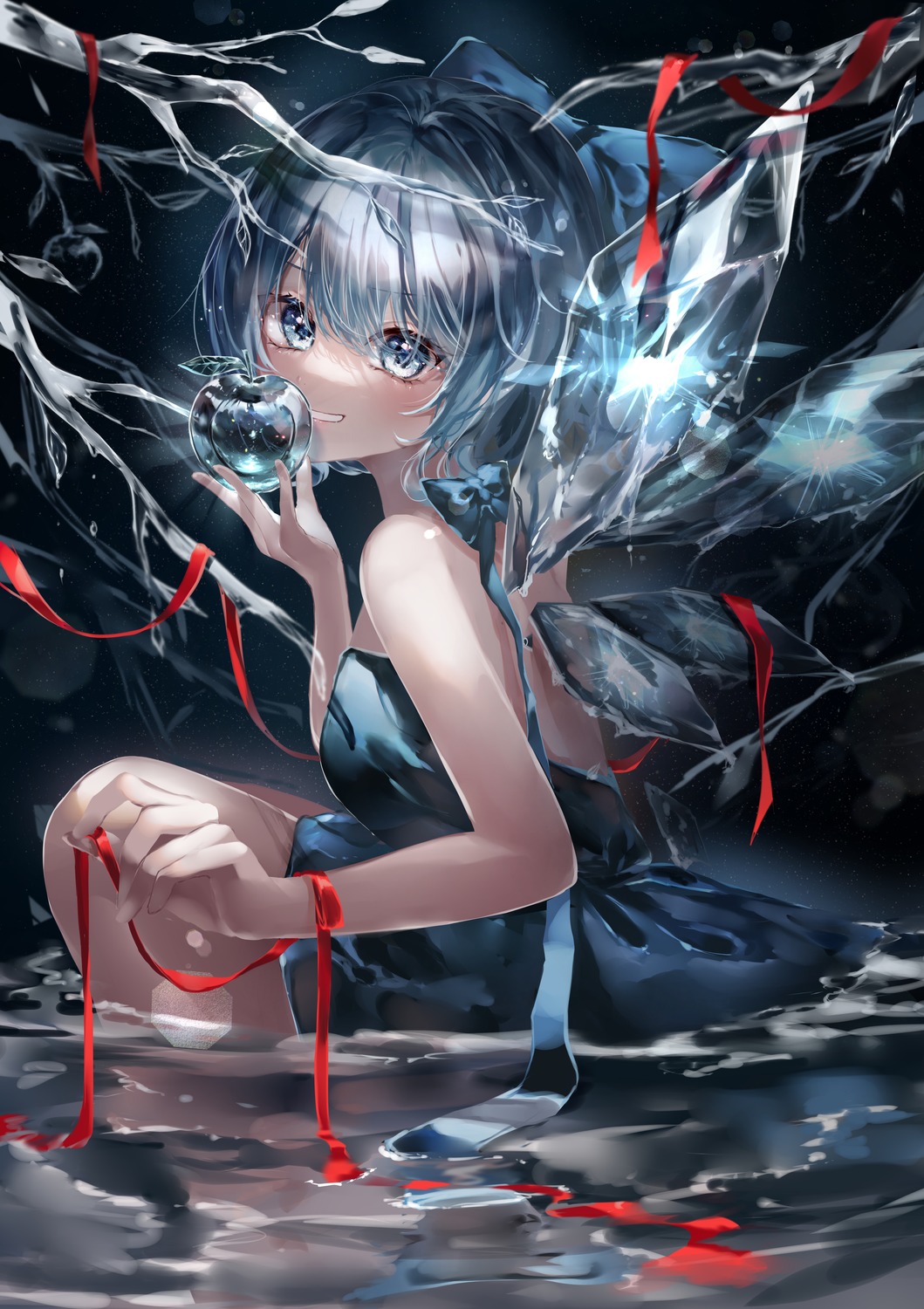 cirno dress touhou wet wings yukia_(yukia_777)