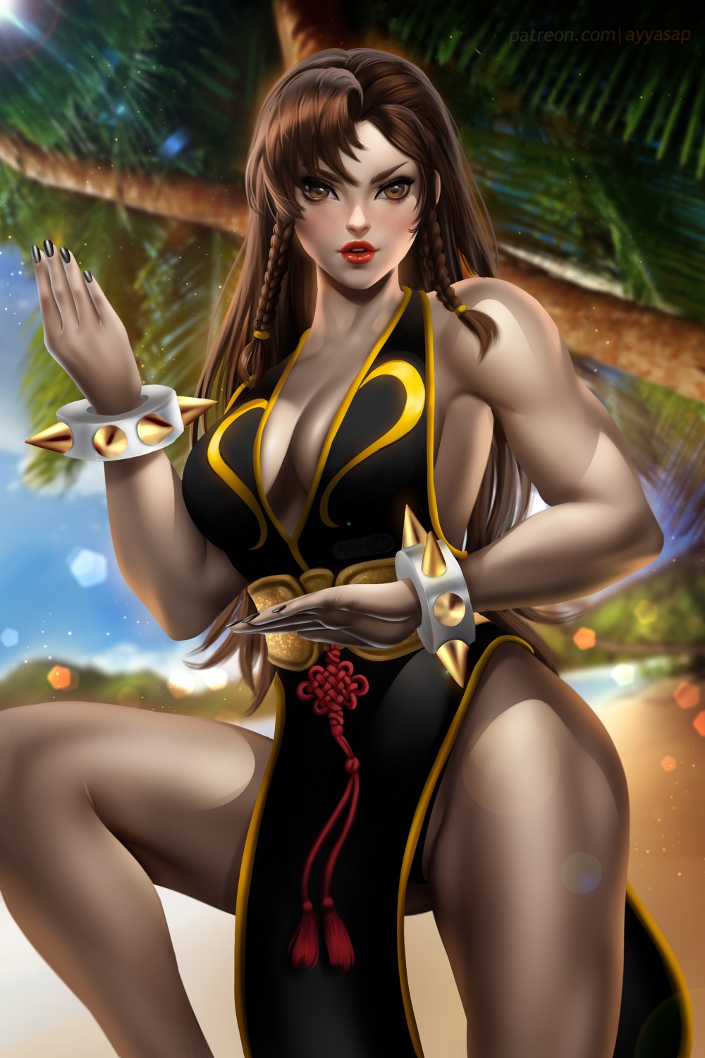 asian_clothes ayyasap chun_li no_bra pantsu street_fighter