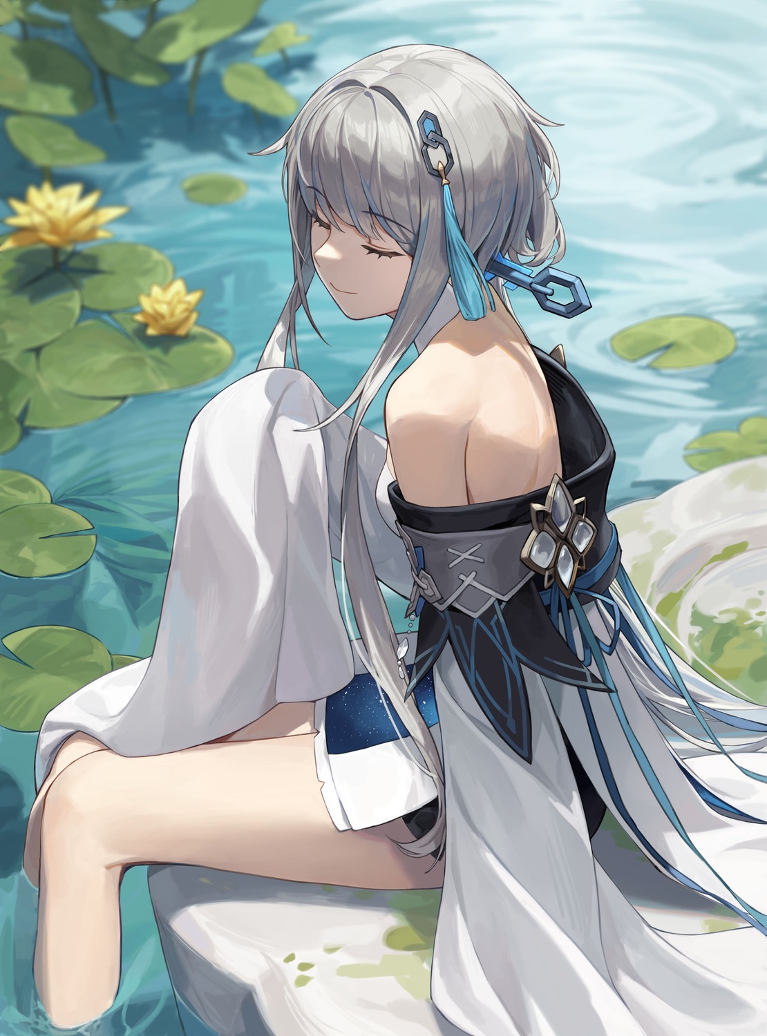 asian_clothes cotta_(heleif) genshin_impact guizhong no_bra wet