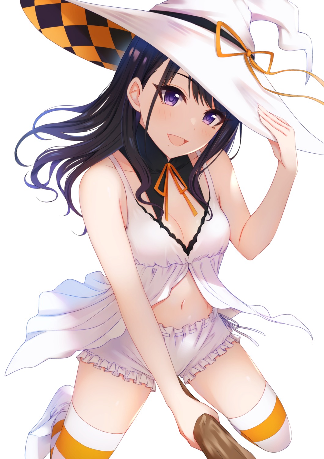 bloomers cleavage kazano_hiori lingerie miyar2d2 the_idolm@ster the_idolm@ster_shiny_colors thighhighs witch