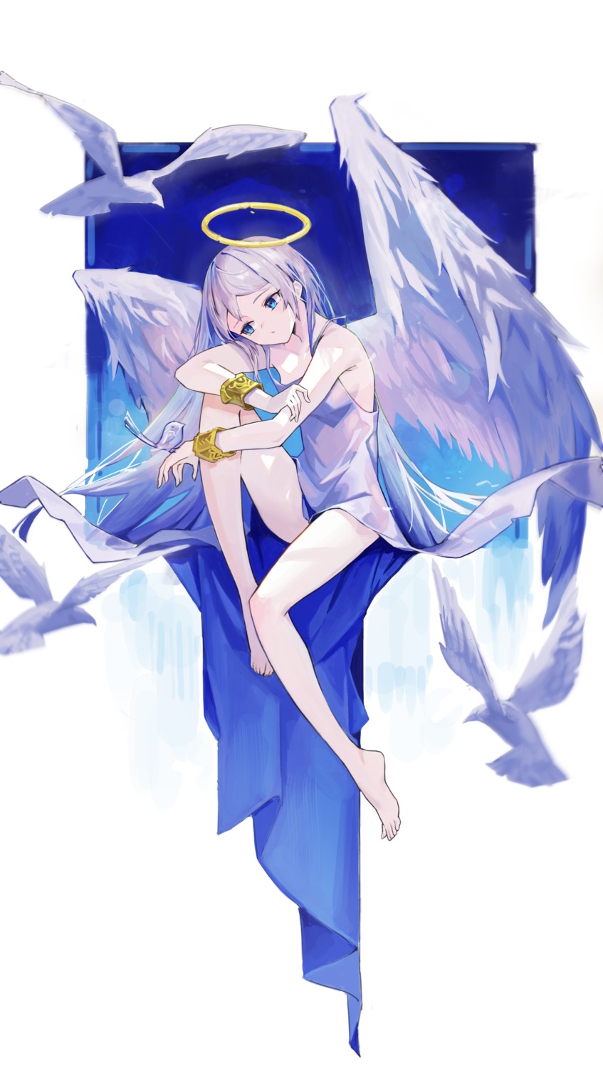 angel bacteria_101 dress no_bra skirt_lift wings