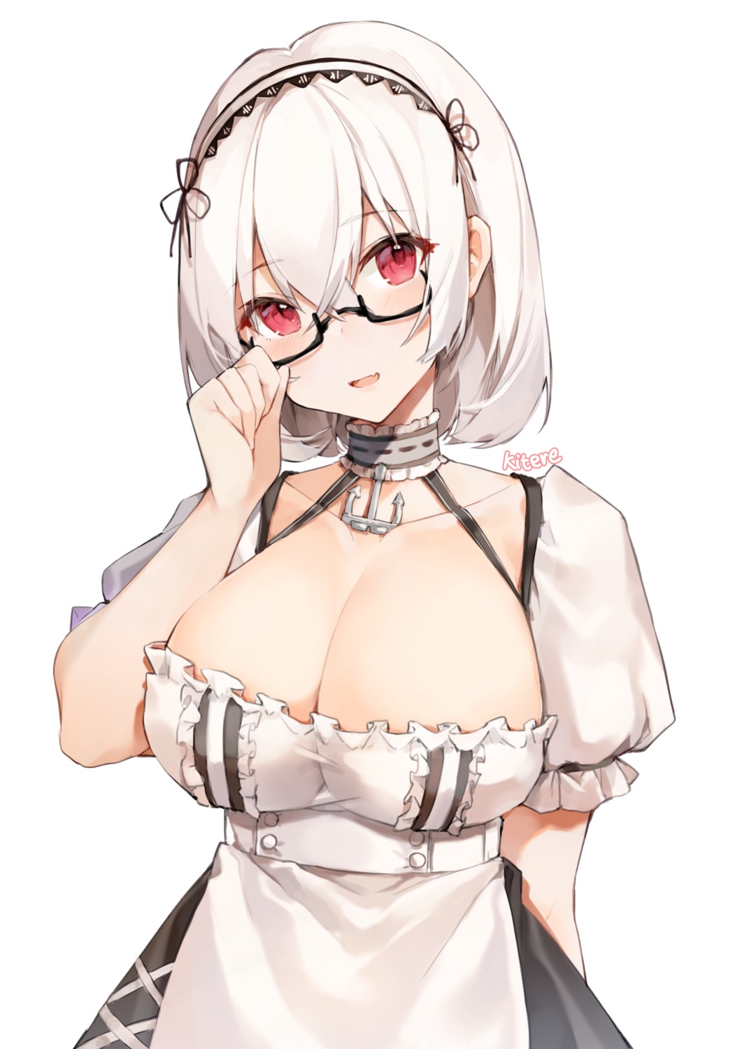 azur_lane kitere maid megane no_bra sirius_(azur_lane)