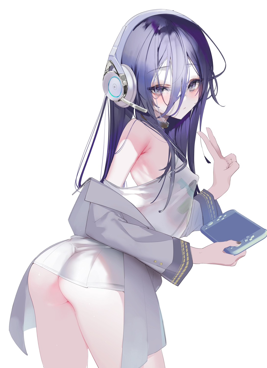 1-gou_(111touban) ass erect_nipples exia_(nikke) goddess_of_victory:_nikke headphones