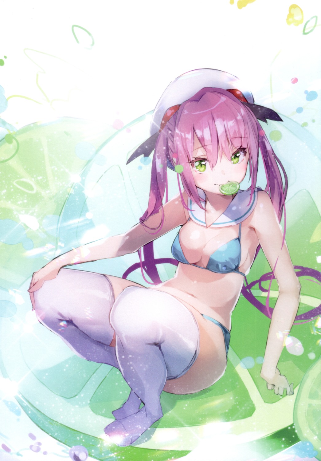 bikini cleavage swimsuits thighhighs yuugen