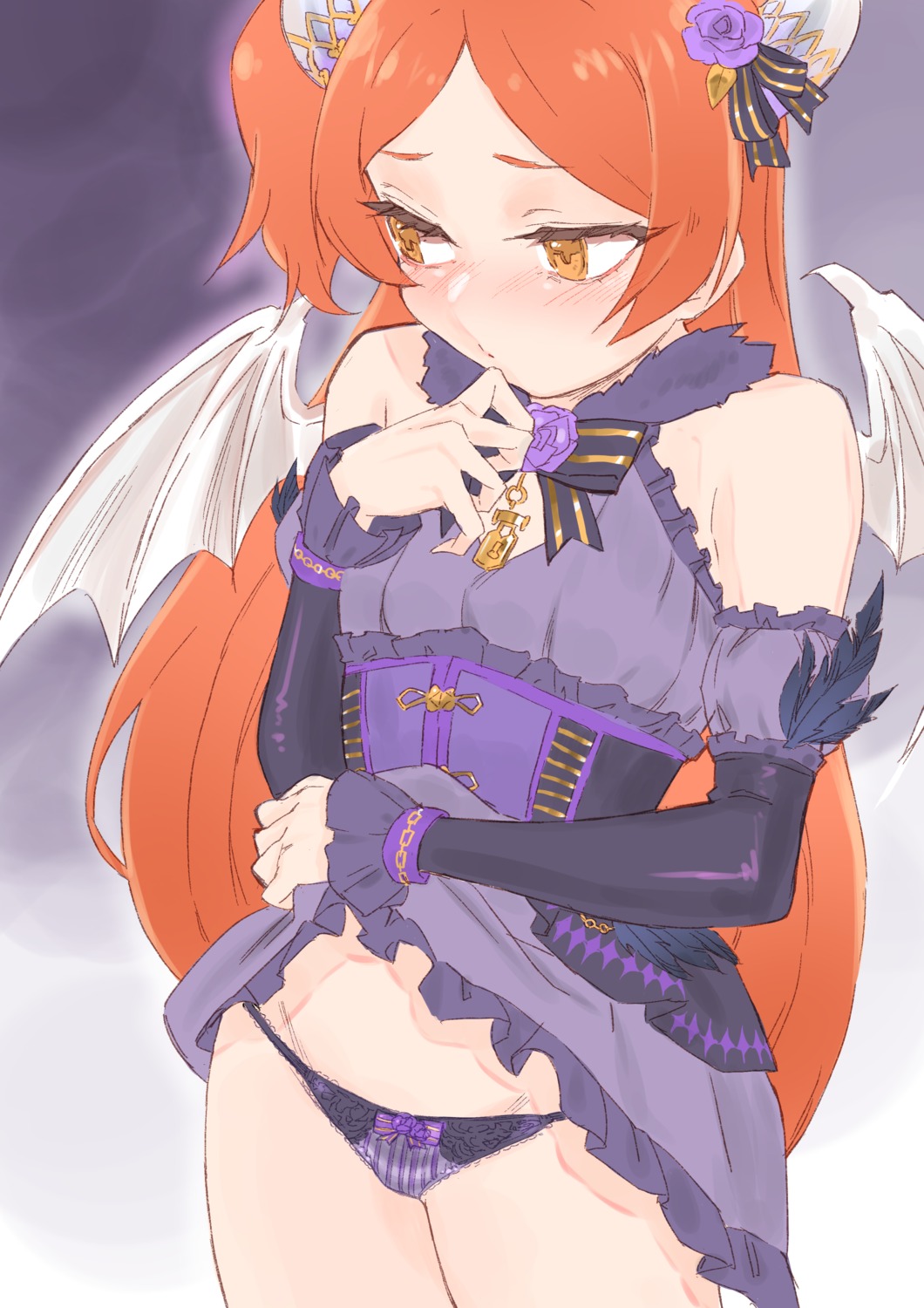 halloween meshiya ogami_tamaki pantsu skirt_lift the_idolm@ster the_idolm@ster_million_live! the_idolm@ster_million_live!_theater_days wings