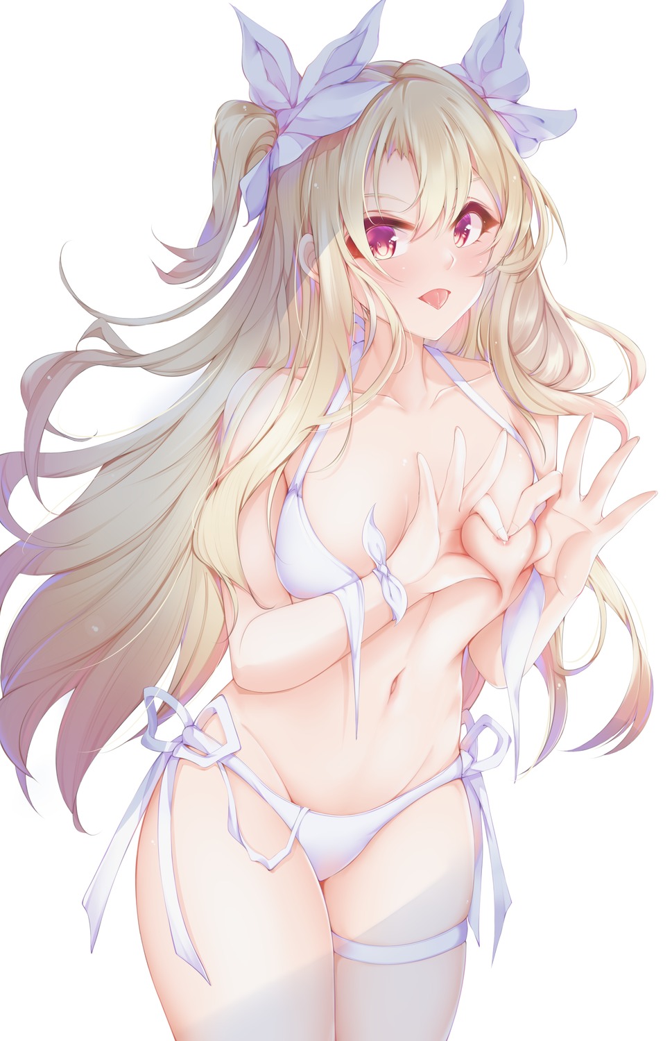 1921494015 bikini breast_hold breasts fate/kaleid_liner_prisma_illya fate/stay_night garter illyasviel_von_einzbern nipple_slip swimsuits