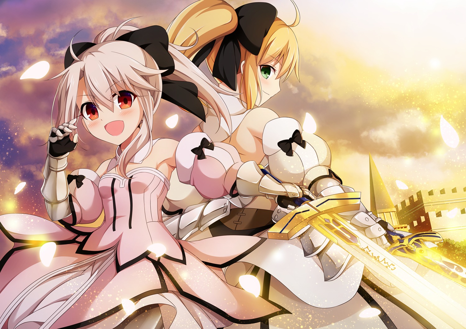 armor dress fate/kaleid_liner_prisma_illya fate/stay_night illyasviel_von_einzbern saber saber_lily sword tekku_(artist)