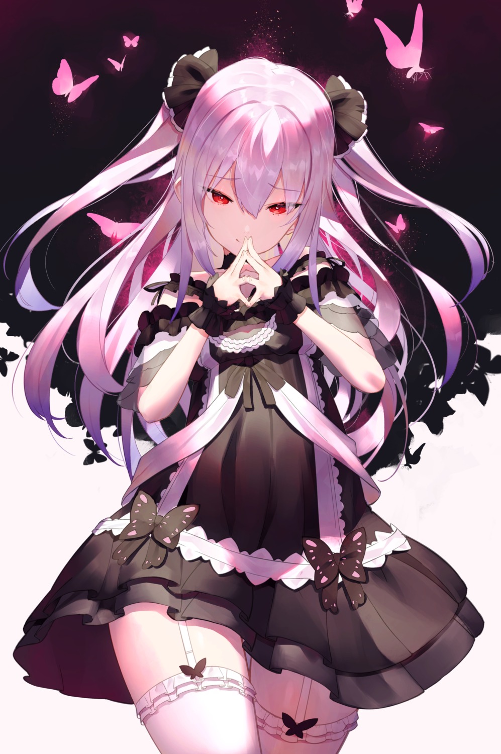 dress gothic_lolita hololive lolita_fashion scottie stockings thighhighs uruha_rushia