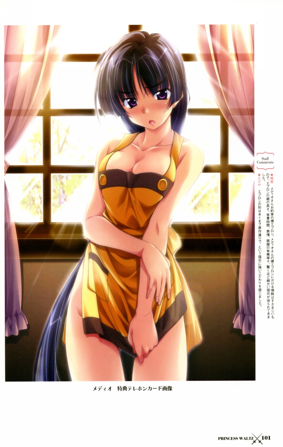 cleavage fixme fukamori_shizuka naked_apron princess_waltz takeya_masami