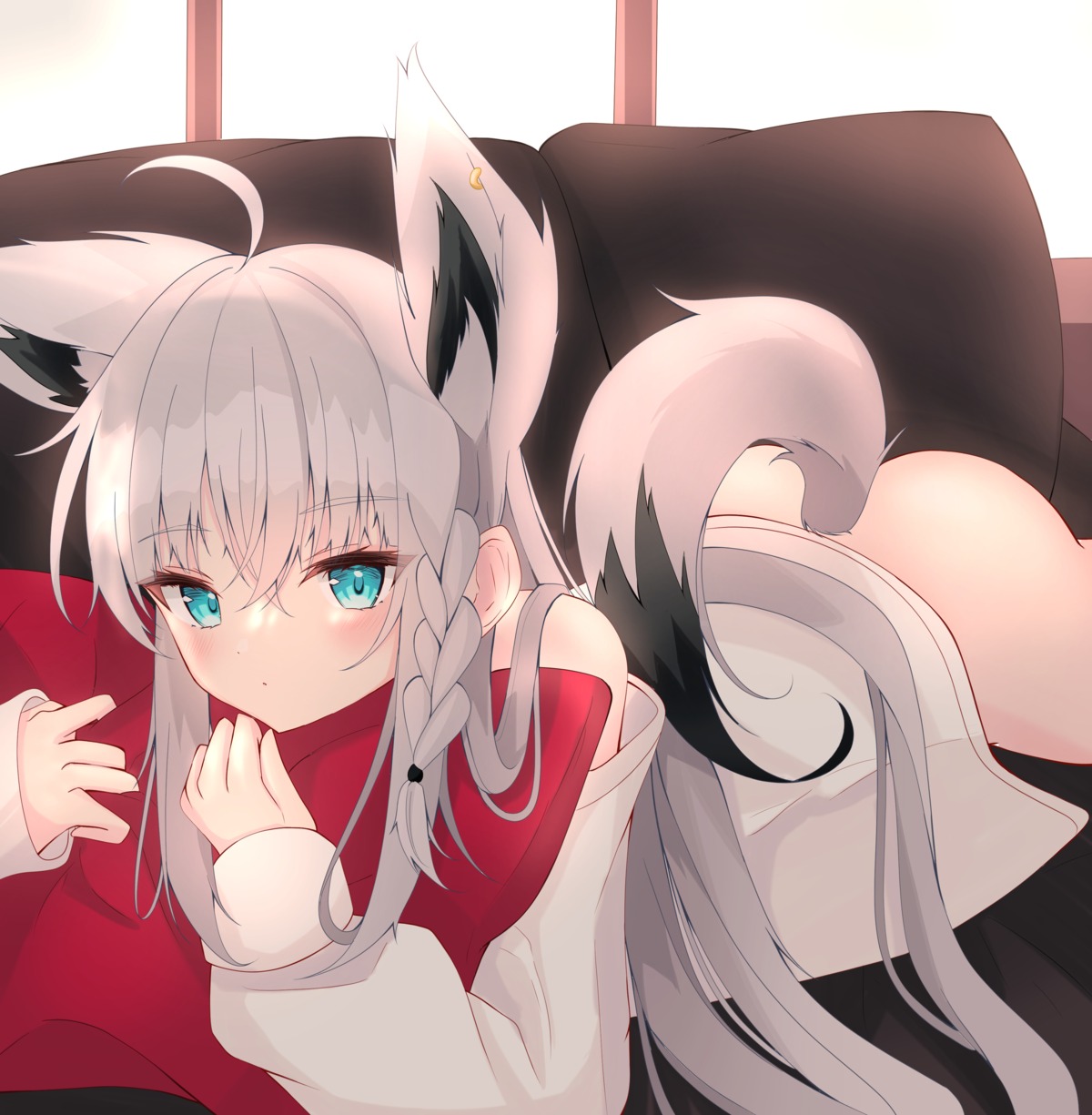 animal_ears bottomless hololive hololive_gamers kitsune maikro shirakami_fubuki tail